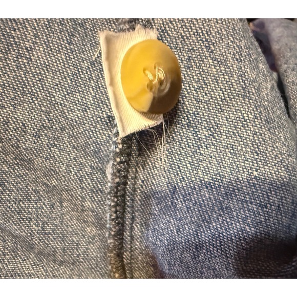 Vintage Tantrum Blues Women Medium Embroidery Leaf Blue Denim Vest Button Up - Picture 8 of 11